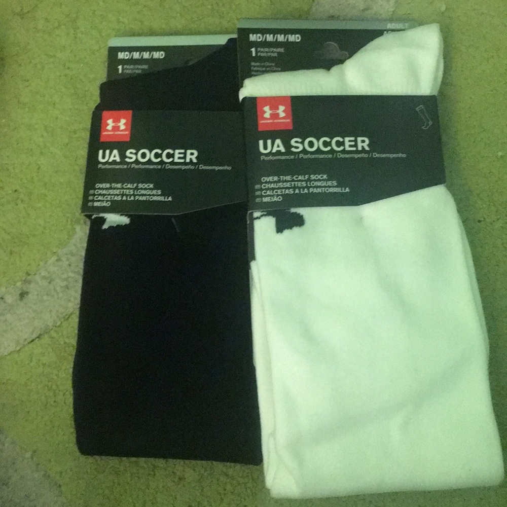 Black & white UA soccer socks